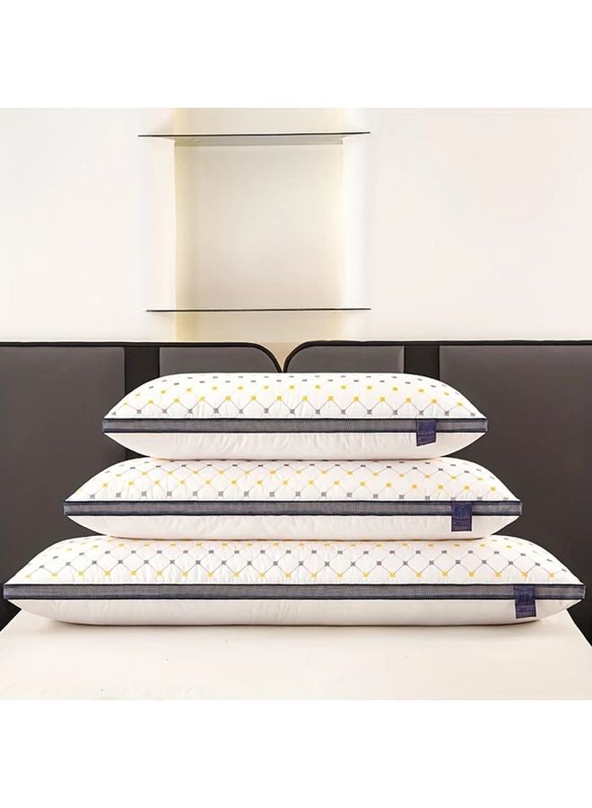 White Long Quilted Body Pillow For Neck Back Support All Sleepers Machine Washable - Image 1